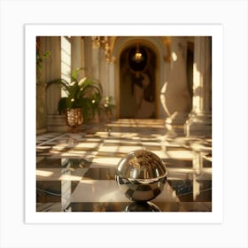 Ball On A Marble Floor Art Print