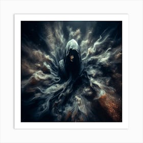 Dark Hooded Man Art Print