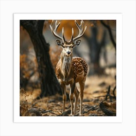 Deer In The Forest 6 Art Print