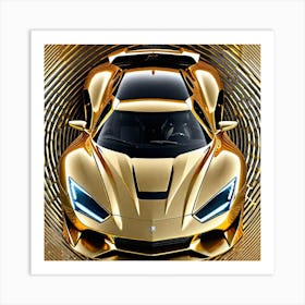 Golden Supercar 4 Art Print