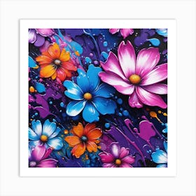 Colorful Flowers 28 Art Print