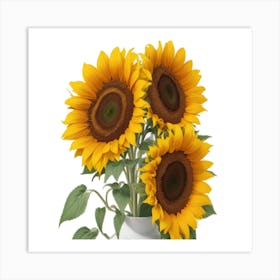 Sunflowers In A Vase Art Print