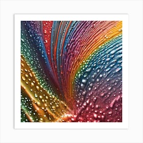 Rainbow Water Droplets Art Print