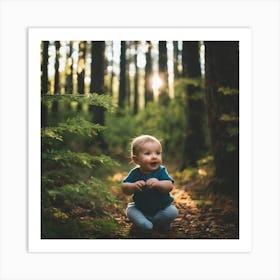 Baby In The Forest 1 Art Print