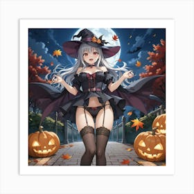 Anime Halloween Vampire Witch 2 Art Print