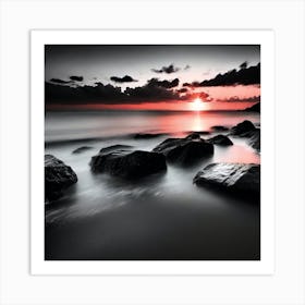 Sunset Over Rocks 14 Art Print