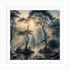 Forest In The Mist Art Print