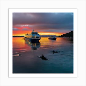 Sunset On The Water 45 Art Print