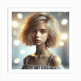 Girl With Blond Hair Art Print