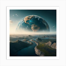 Earth From Space 1 Art Print
