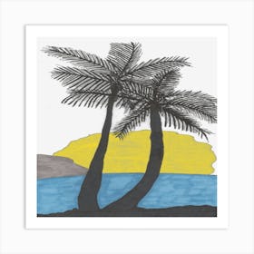 Palm Trees At Sunset Art Print