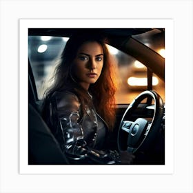 Girl Starting Security Isolated Dashboard Press Lock Control Car Circle Stop Ignition Sa (1) Art Print