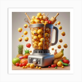 Blender Full Of Emojis Art Print