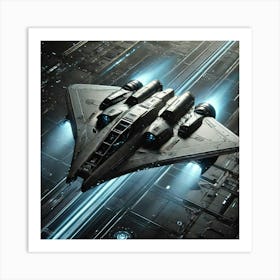 A High Tech, Sci Fi Scene Of The Aqua Phantom Star Art Print