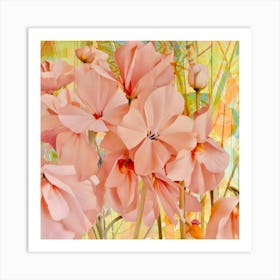 Pink Geraniums Art Print