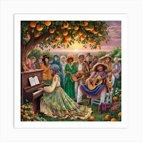 A Captivating Illustration Under An Orange Tree De Coevdxhyso 83o4p44 A6a F7ef1va8tgi30fkiiet2qg Art Print