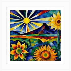 Morning Sunflowers Art Print