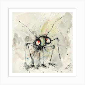 Bug Cartoon Mosquito Art Print