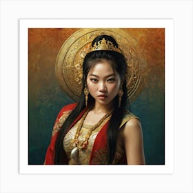 Korean Empress The Magic of Watercolor: A Deep Dive into Undine, the Stunningly Beautiful Asian Goddess Art Print