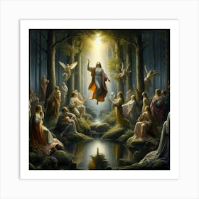 Jesus In The Forest Art Print