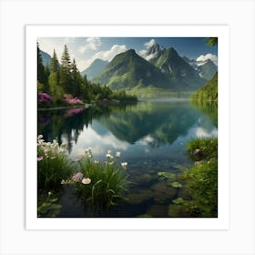 Lake In The Mountains 1 Art Print