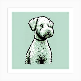 Good Dog Green Drawing Fluffy Art Print