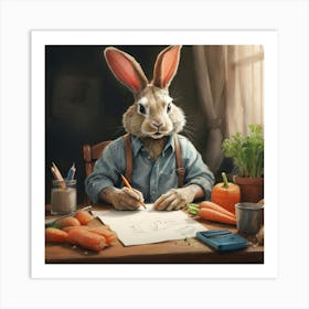 Rabbit Drawing 1 Art Print