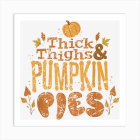 Thanksgiving Thick Thighs And Pumpkin Pies Art Print