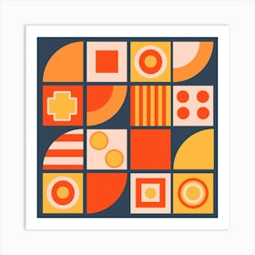 Square Shapes Pattern Design Art Print