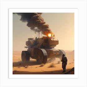 Tank In The Desert 6 Art Print