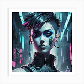 Cyberpunk Girl 3 Art Print