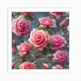 Pink Roses Art Print