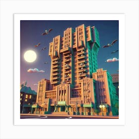 3d Rendering Of A Building Art Print