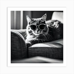 Cat In Sunglasses 2 Art Print