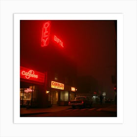 Foggy Night In San Francisco Art Print