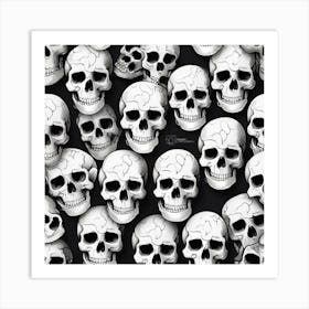 Skulls Wallpaper Art Print