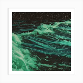 Green Ocean Waves Art Print