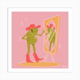 Cowboy Frog In Boots Art Print