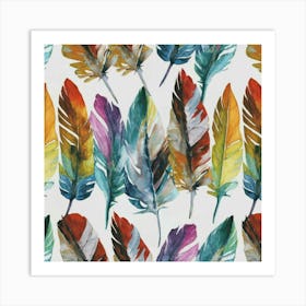 Watercolor Feathers 2 Art Print