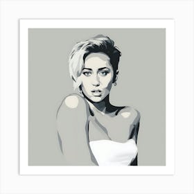 Greyscale female portrait Art Print