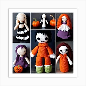 Halloween Dolls Art Print