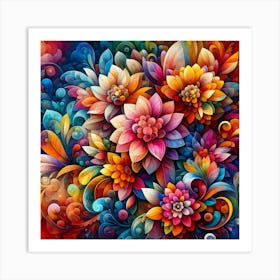 Colorful Flowers 7 Art Print