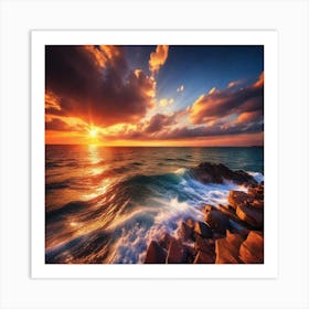 Sunset Over The Ocean 235 Art Print