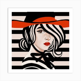 Girl In A Hat Art Print