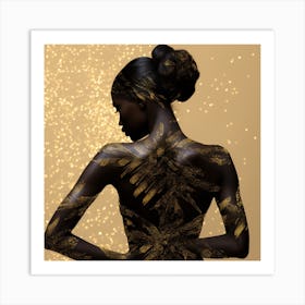 Gold Body Painting Art Print