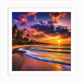 Sunset On The Beach 305 Art Print