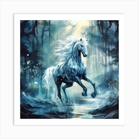 Horse In The Forest 2 Art Print