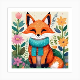 Fox In The Garden Art Print