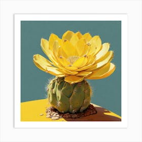 Pop Art, Yellow Cactus Art Print