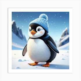 Penguin In Winter Art Print